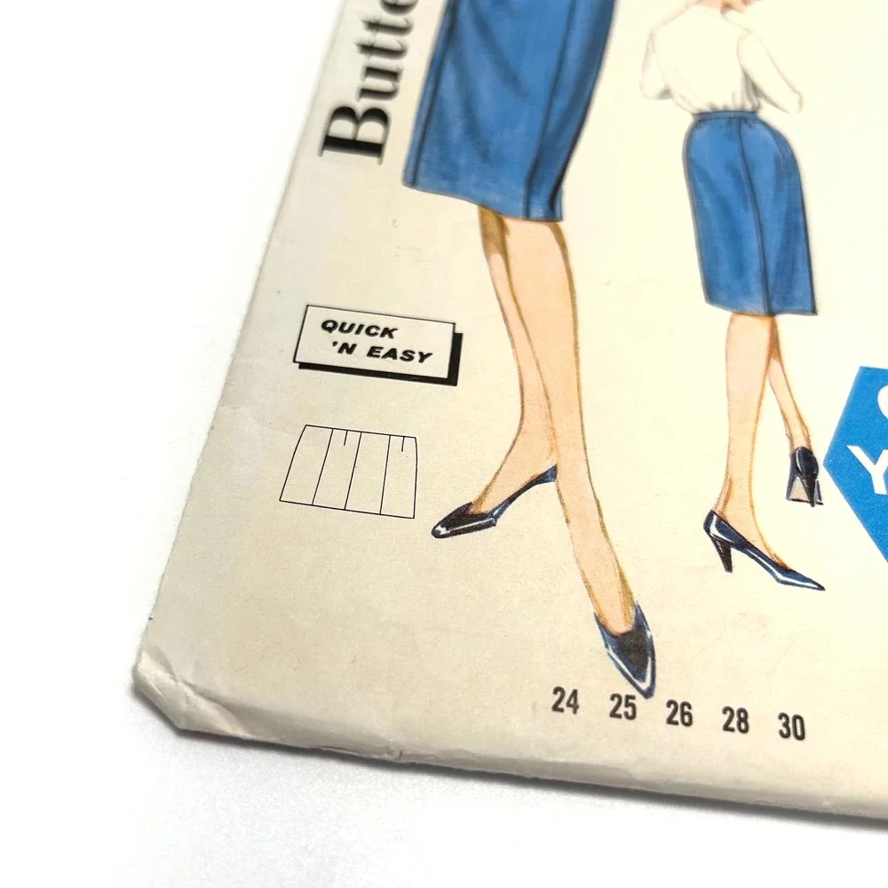 Butterick Vintage 1960's Pattern #2579 Misses Match Box Skirt Waist 25 HTF‎